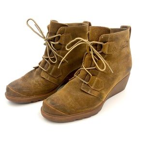SOREL Toronto Suede Waterproof Ankle Boots Tan Wedge Women Sz10